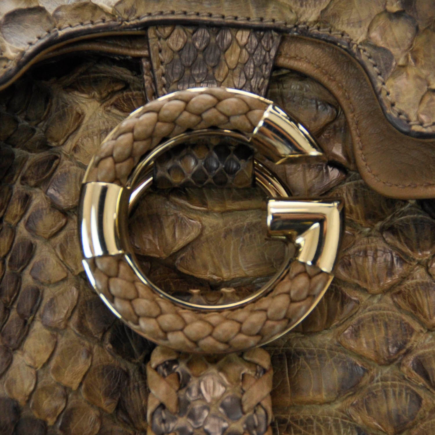 Gucci Python G Wave Medium Shoulder Bag Caramel 5 of 8