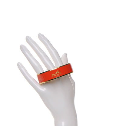 Hermes Enamel Printed Wide Caleche Bracelet 65 Capucine 2 of 6