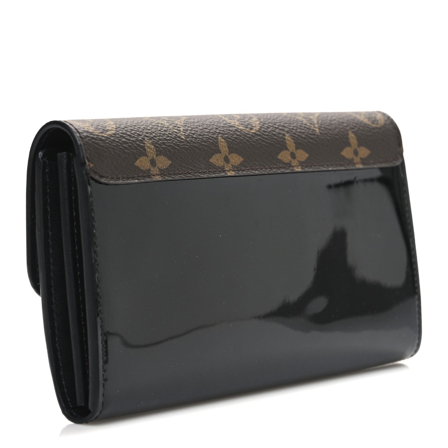 Patent Calfskin Monogram Cherrywood Wallet Black