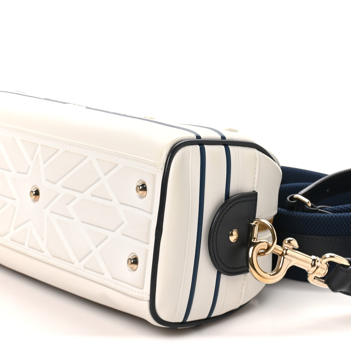 Christian Dior Calfskin Small Dior Vibe Zip Bowling Bag White 10 of 10