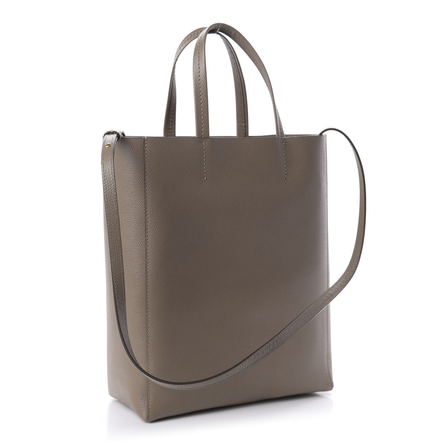 Grained Calfskin Small Vertical Cabas Taupe