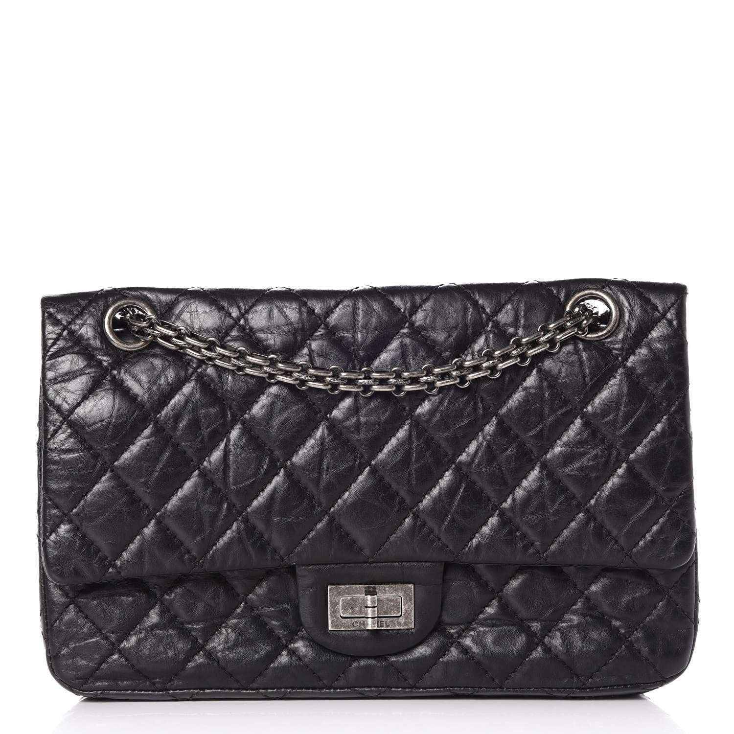 Chanel Aged Calfskin Quilted 2.55 Reissue 225 Flap Black 1 of 7