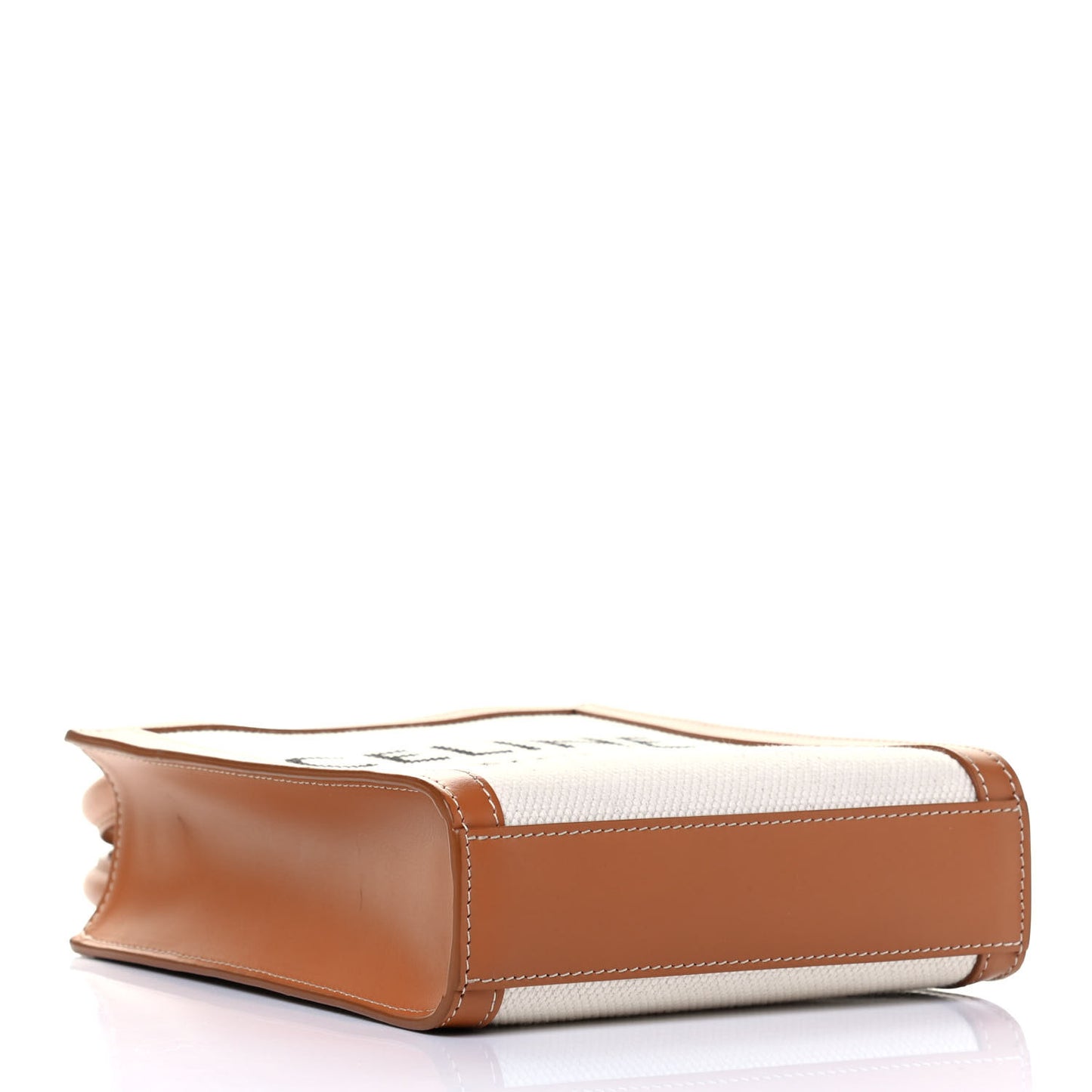 Canvas Calfskin Mini Vertical Cabas Natural Tan
