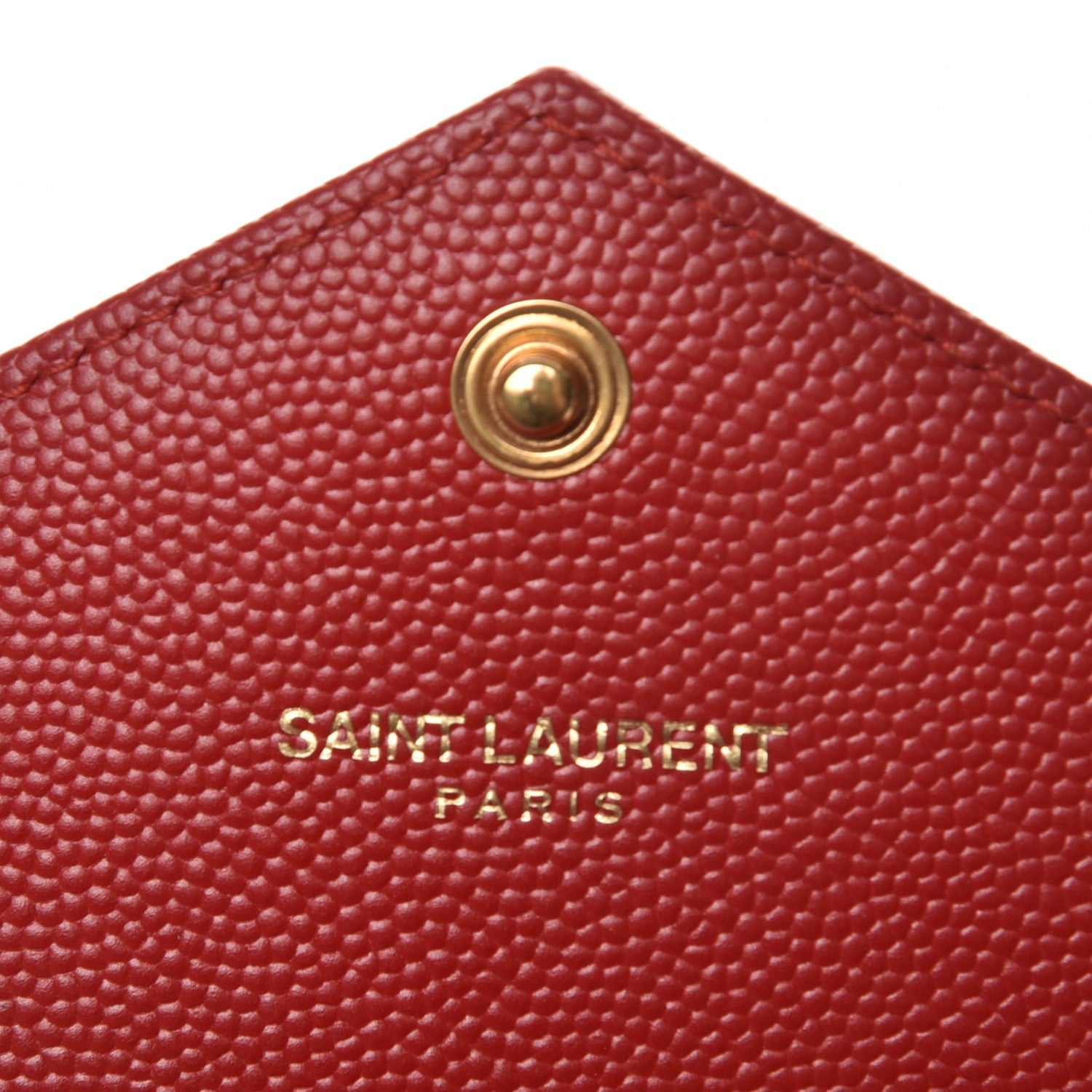 Saint Laurent Grain De Poudre Matelasse Chevron Monogram Flap Wallet Red 6 of 9
