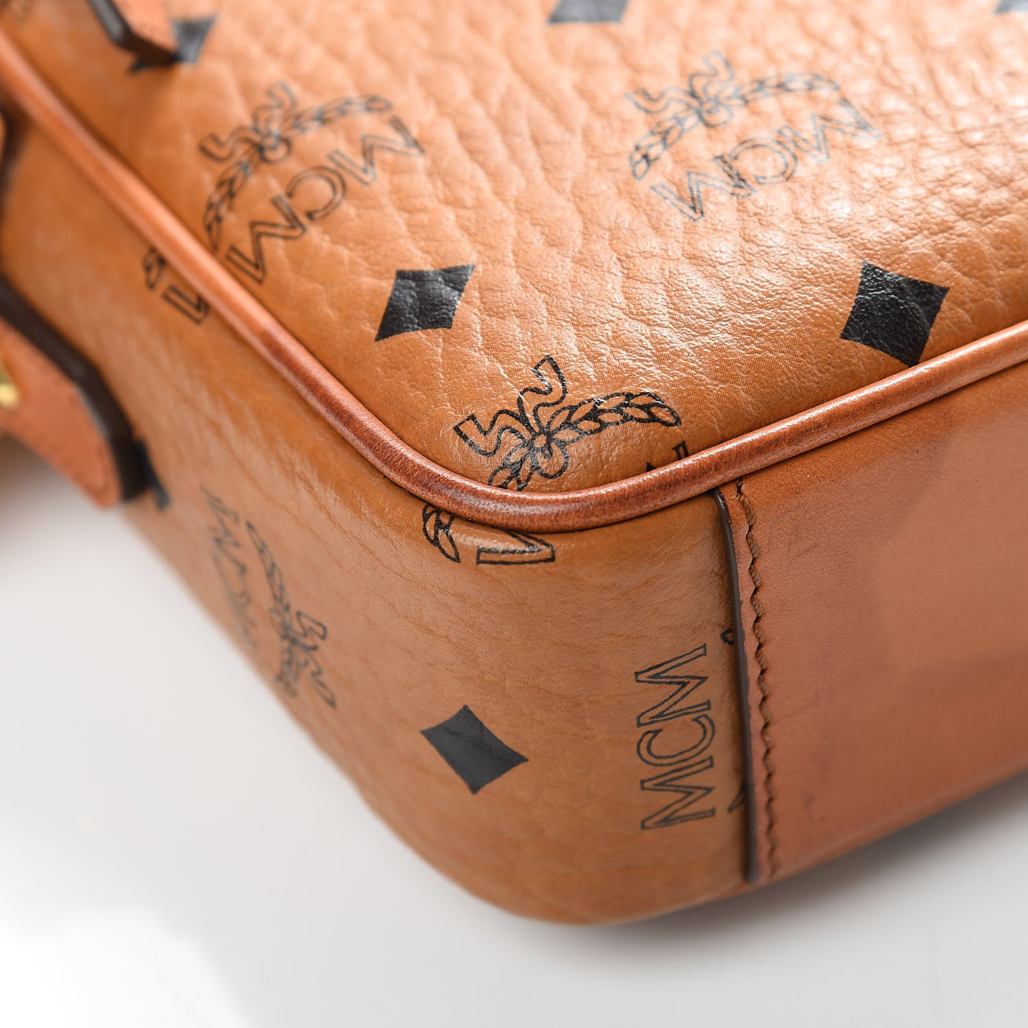 MCM Visetos Medium Heritage Line Camera Crossbody Bag Cognac 9 of 13