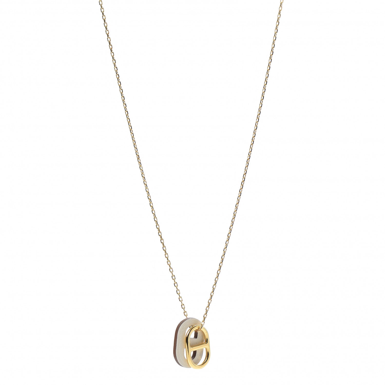 Hermes Swift O'Maillon Pendant Necklace Nata 1 of 7