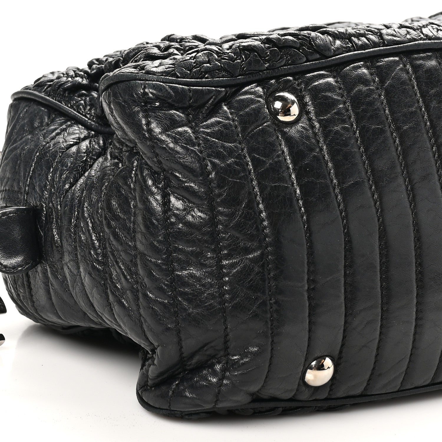 Chanel Lambskin Astrakhan Bowler Black 9 of 12