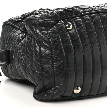 Chanel Lambskin Astrakhan Bowler Black 9 of 12