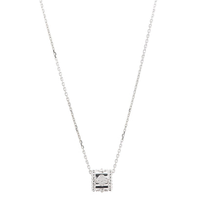 Van Cleef & Arpels 18K White Gold Diamond Small Perlee Clovers Pendant Necklace 1 of 10