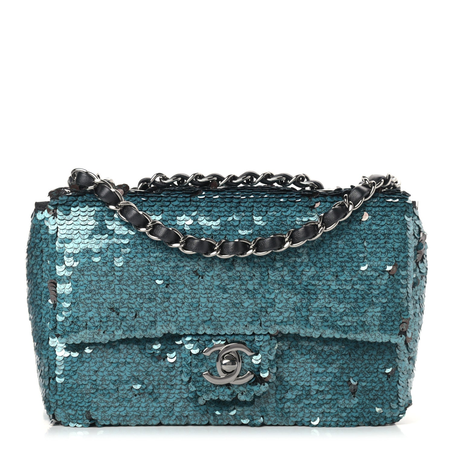 Chanel Sequin Lambskin Mini Flap Blue Black 1 of 17