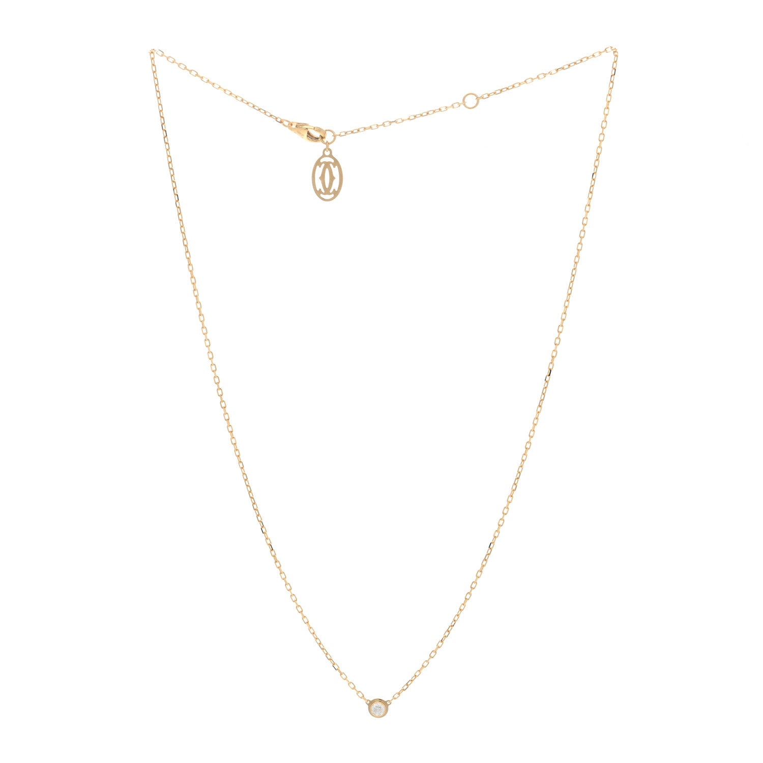 Cartier 18K Yellow Gold Diamond SM D'Amour Pendant Necklace 2 of 3