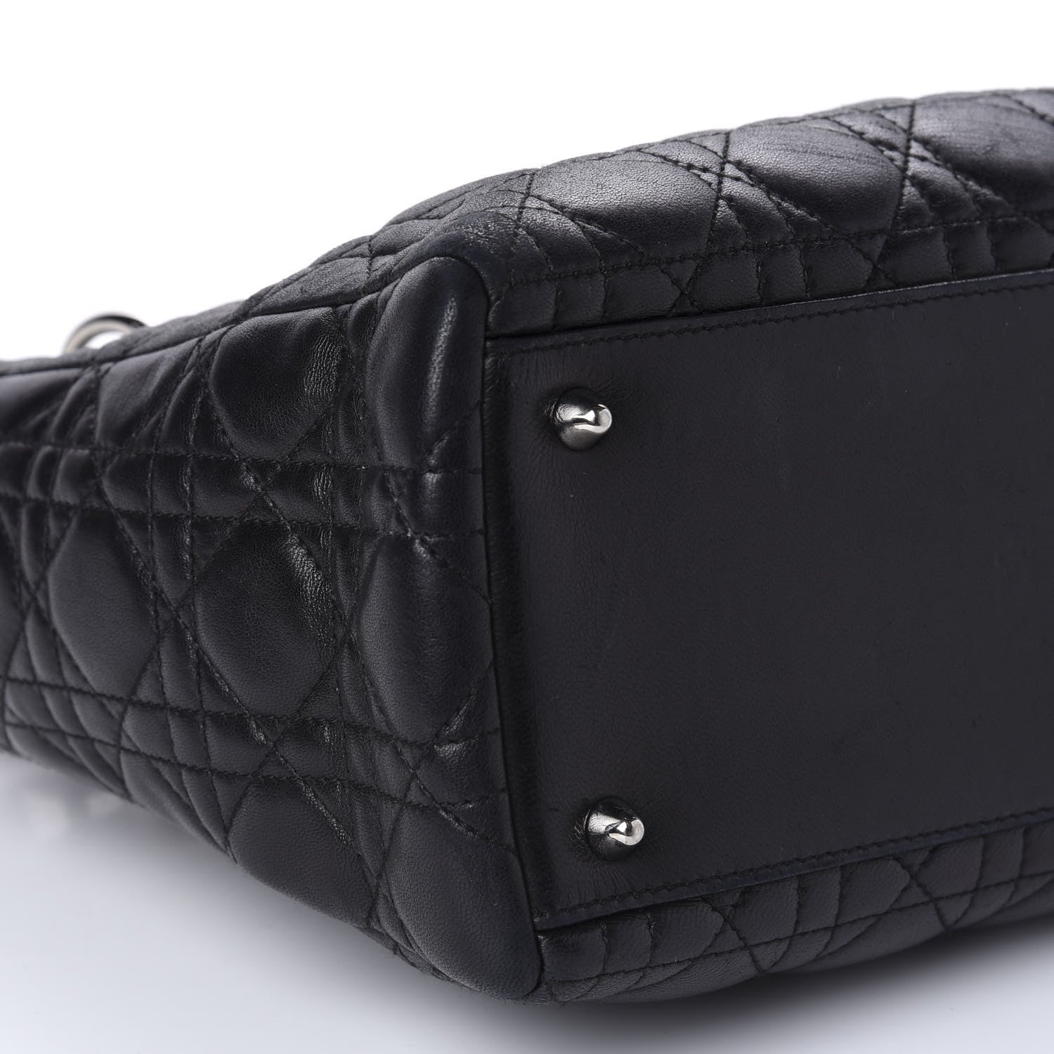 Christian Dior Lambskin Cannage Medium Lady Dior Black 8 of 10