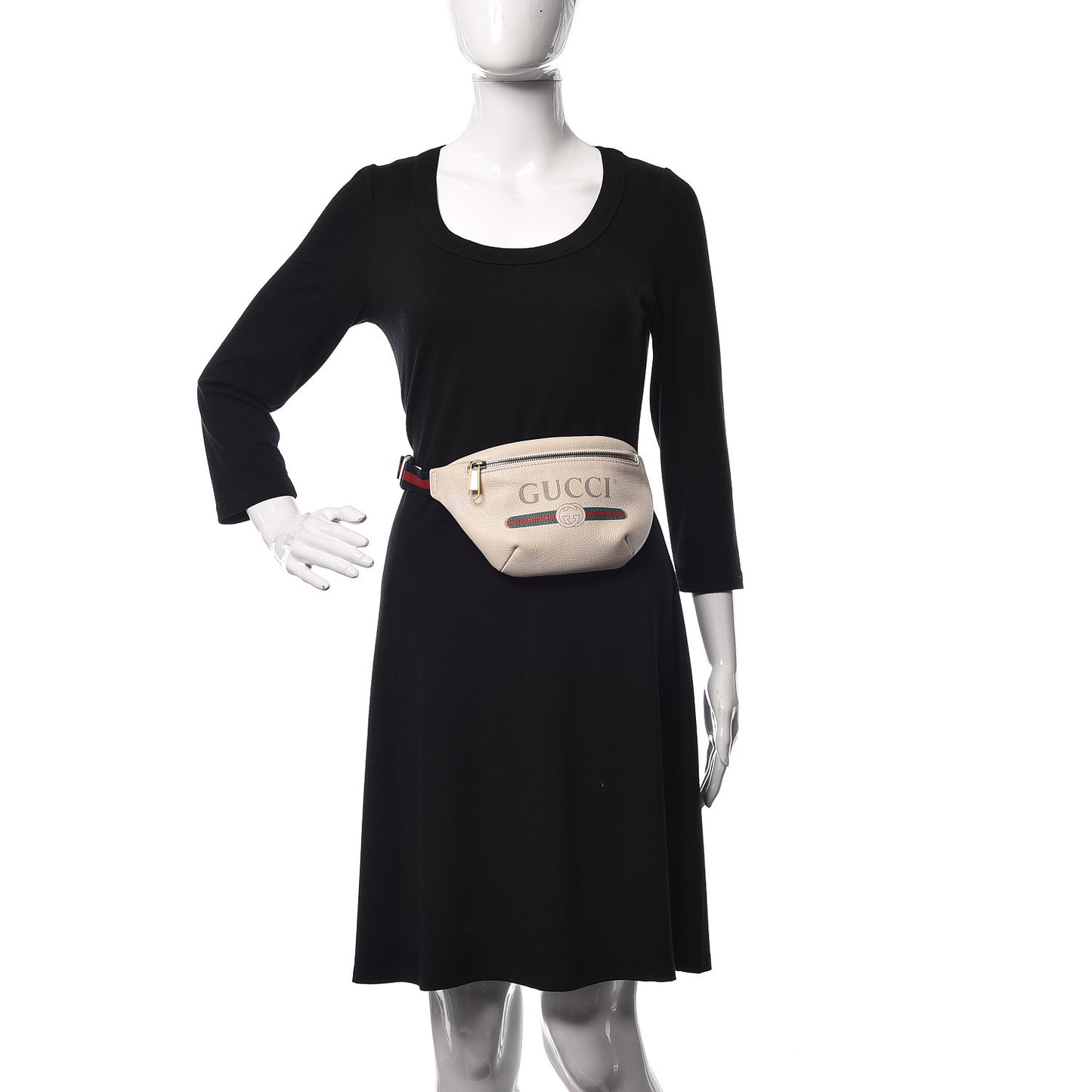 Grained Calfskin Small Logo Belt Bag White