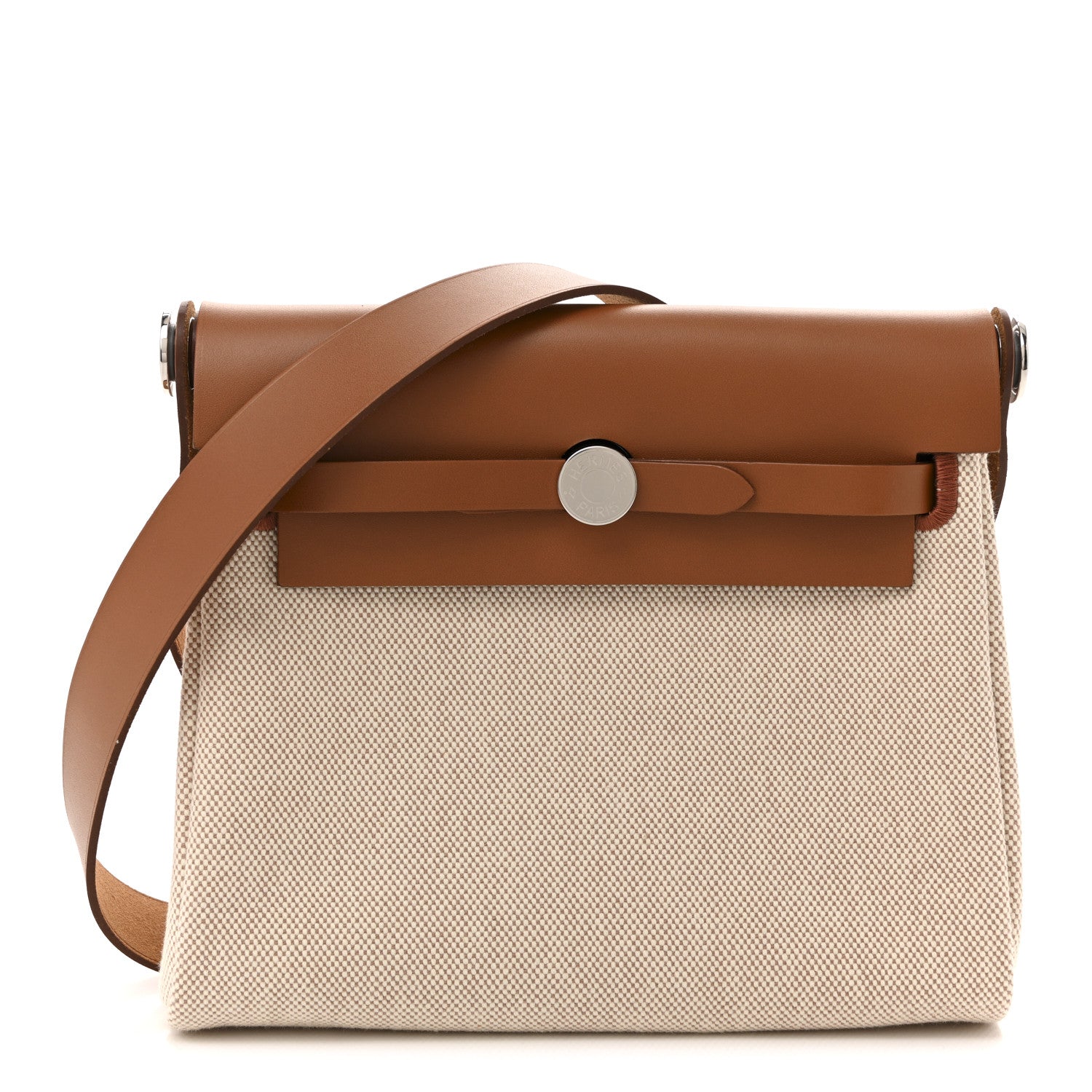 Hermes Military Toile Vache Hunter Herbag Zip Retourne 20 Ecru Beige Fauve 1 of 11
