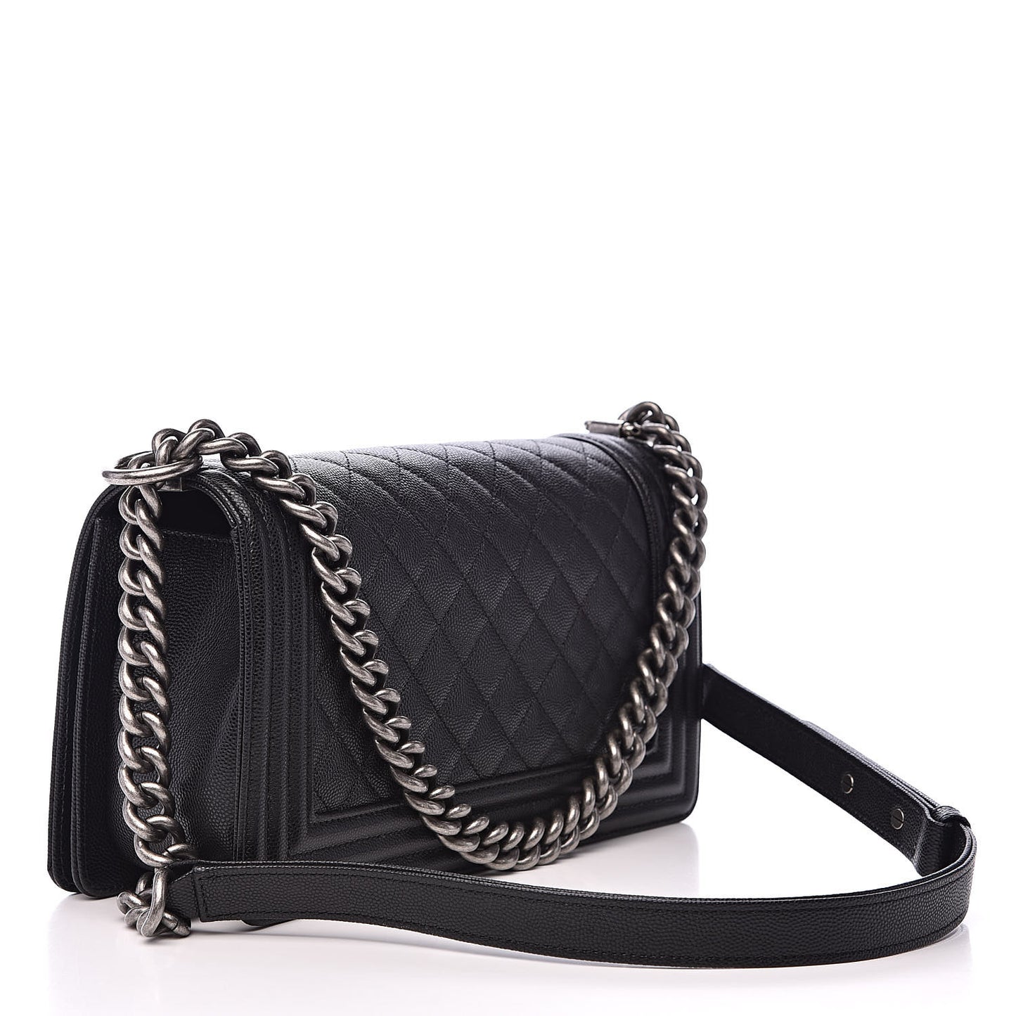 Caviar Quilted Medium Boy Flap Black