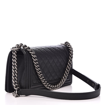Chanel Caviar Quilted Medium Boy Flap Black 3 of 12
