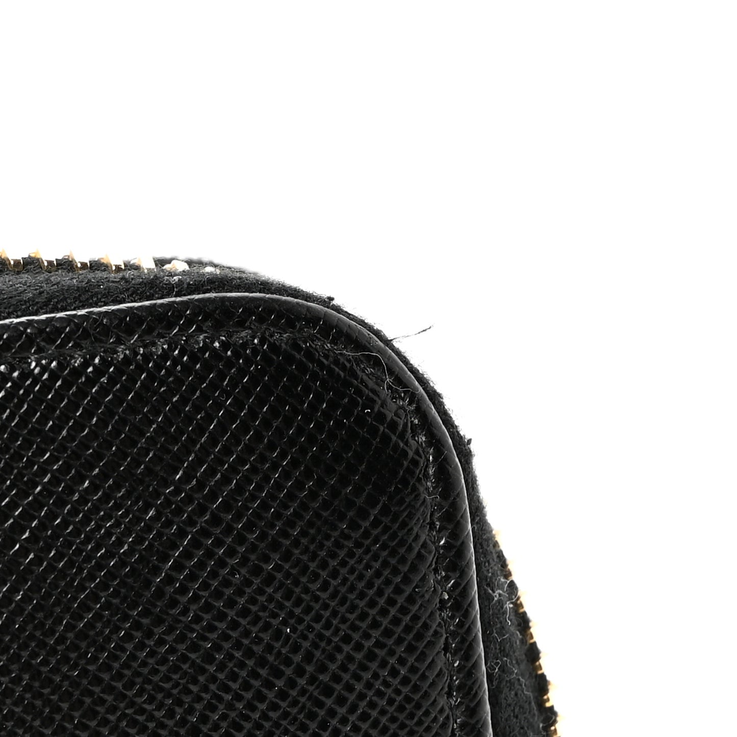 Saffiano Metal Zip Around Wallet Black