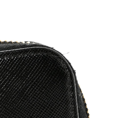 Prada Saffiano Metal Zip Around Wallet Black 7 of 8