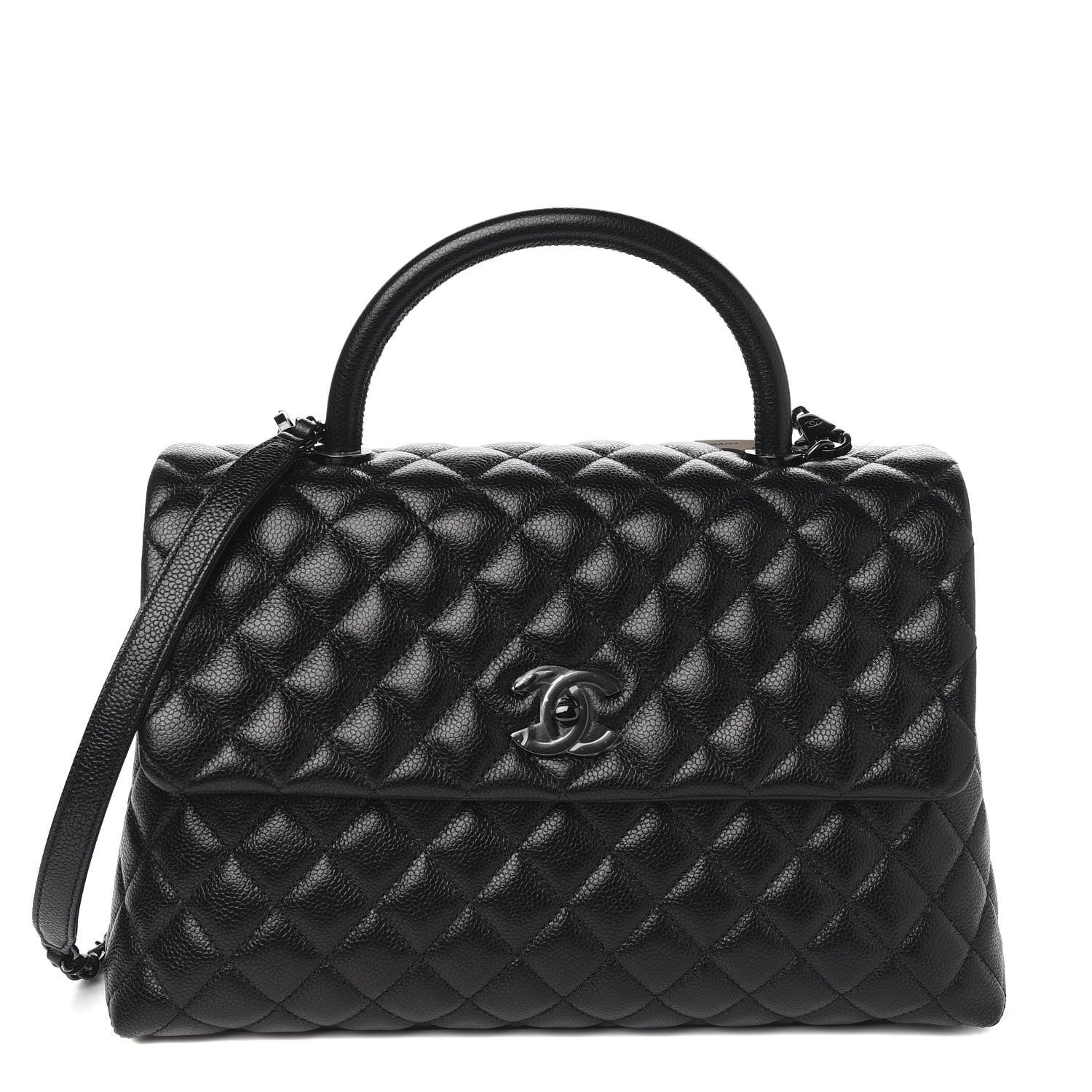 Chanel Caviar Quilted Medium Coco Handle Flap So Black 1 of 9