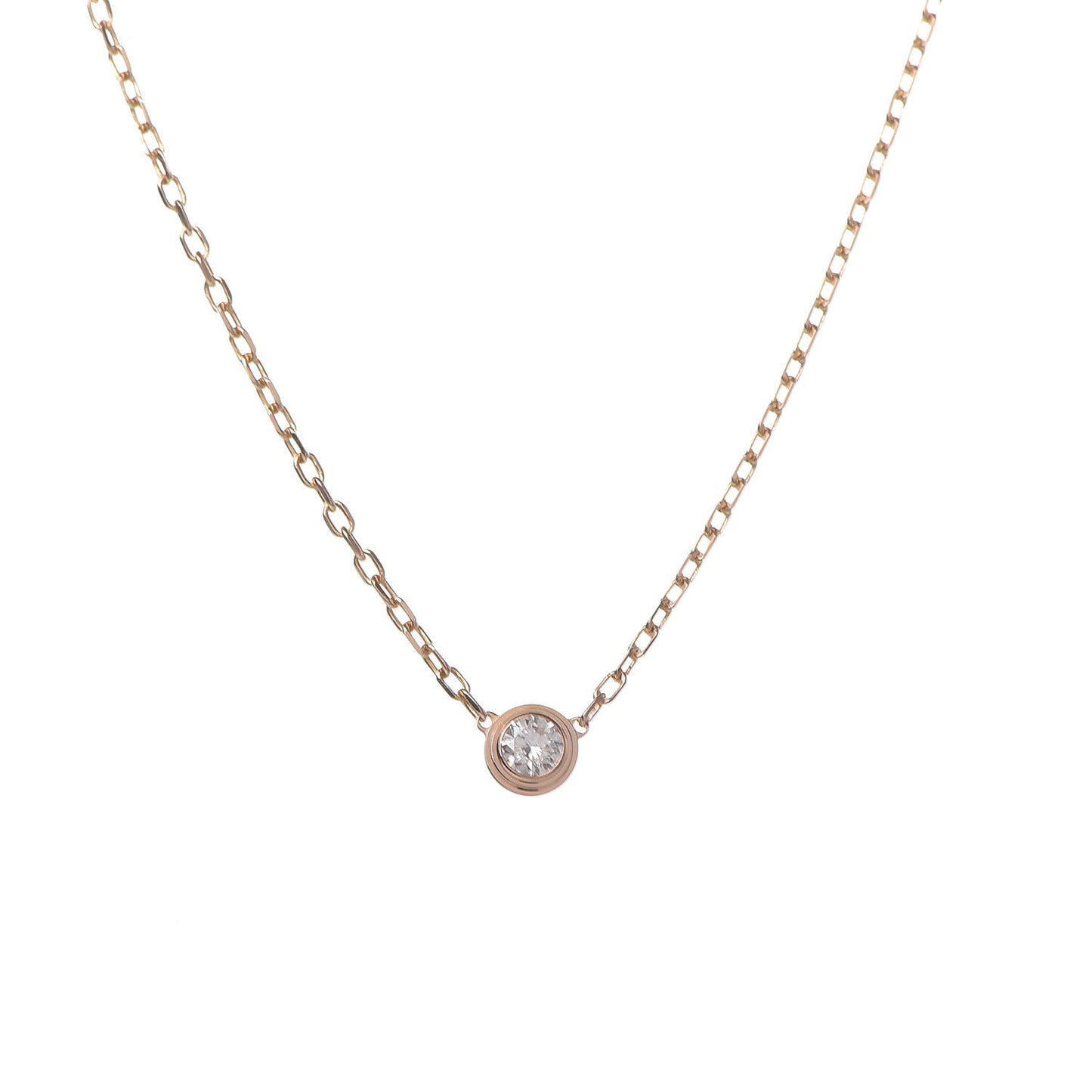 18K Pink Gold Diamond SM D'Amour Pendant Necklace