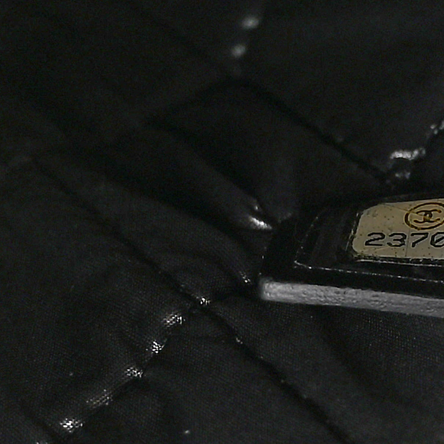 Chanel Lambskin Double Stitch Quilted Tassel Cosmetic Case Black 7 of 8