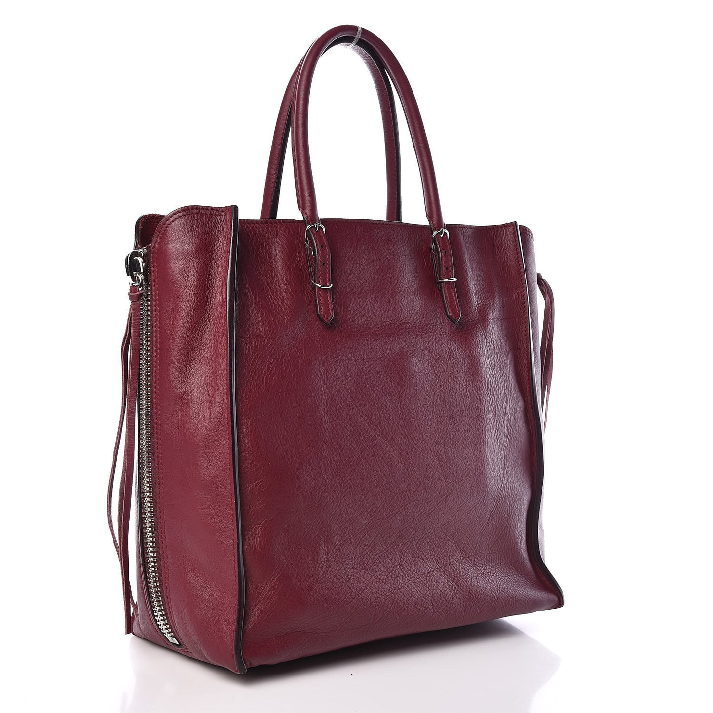 Veau Papier A5 Zip Around Tote Rouge Pourpre