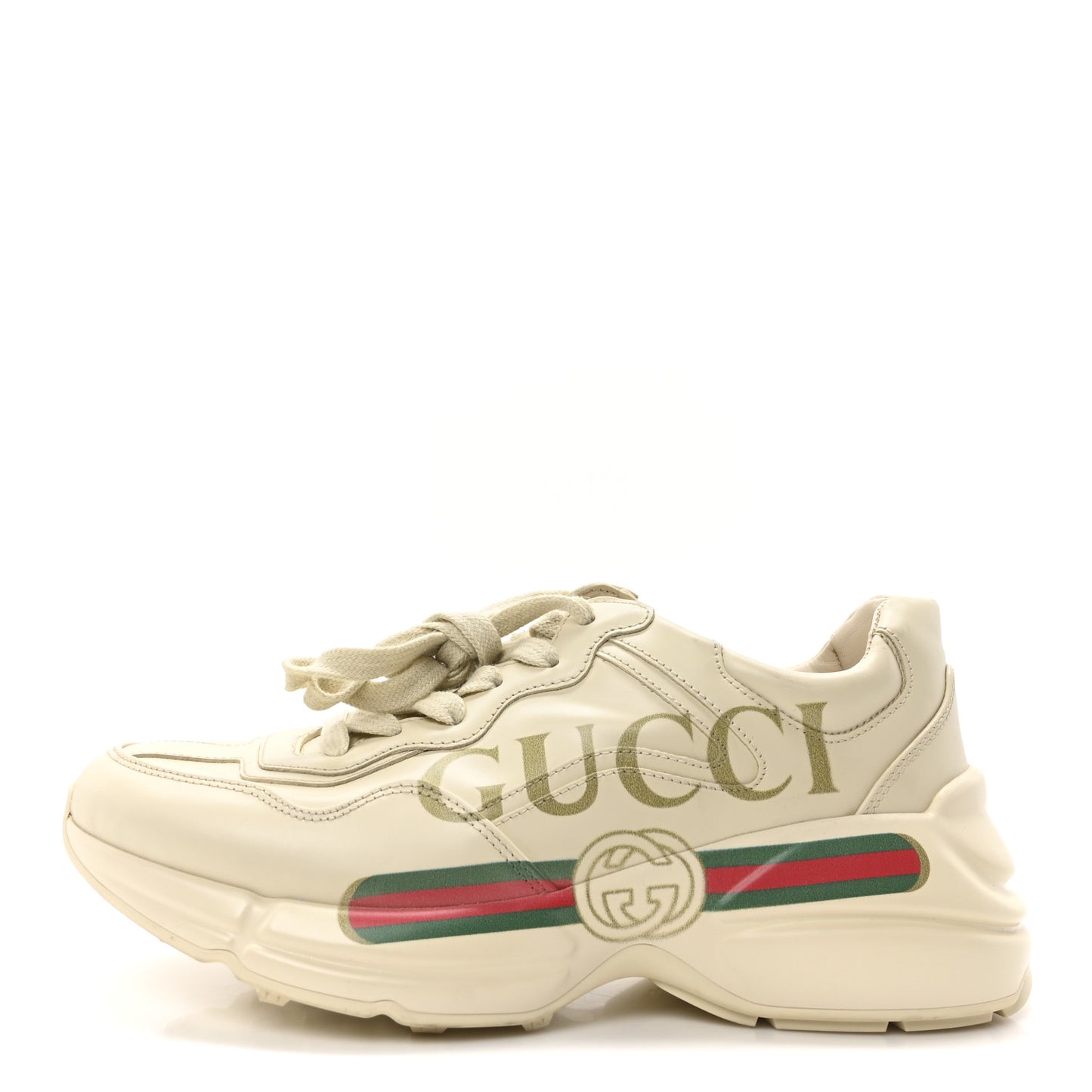 Calfskin Logo Womens Rhyton Sneakers 38 Ivory