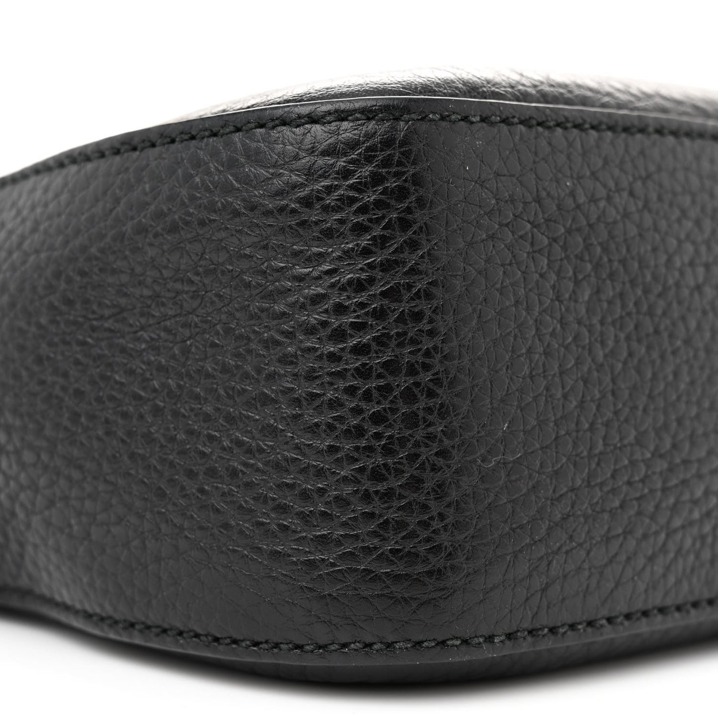 Pebbled Calfskin Studded Small Soho Disco Bag Black