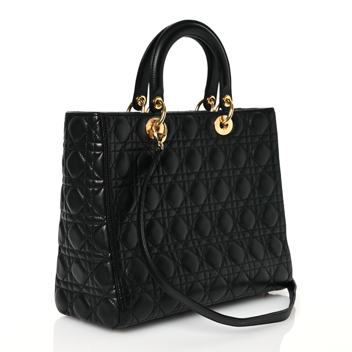 Christian Dior Lambskin Cannage Large Lady Dior Black 3 of 10