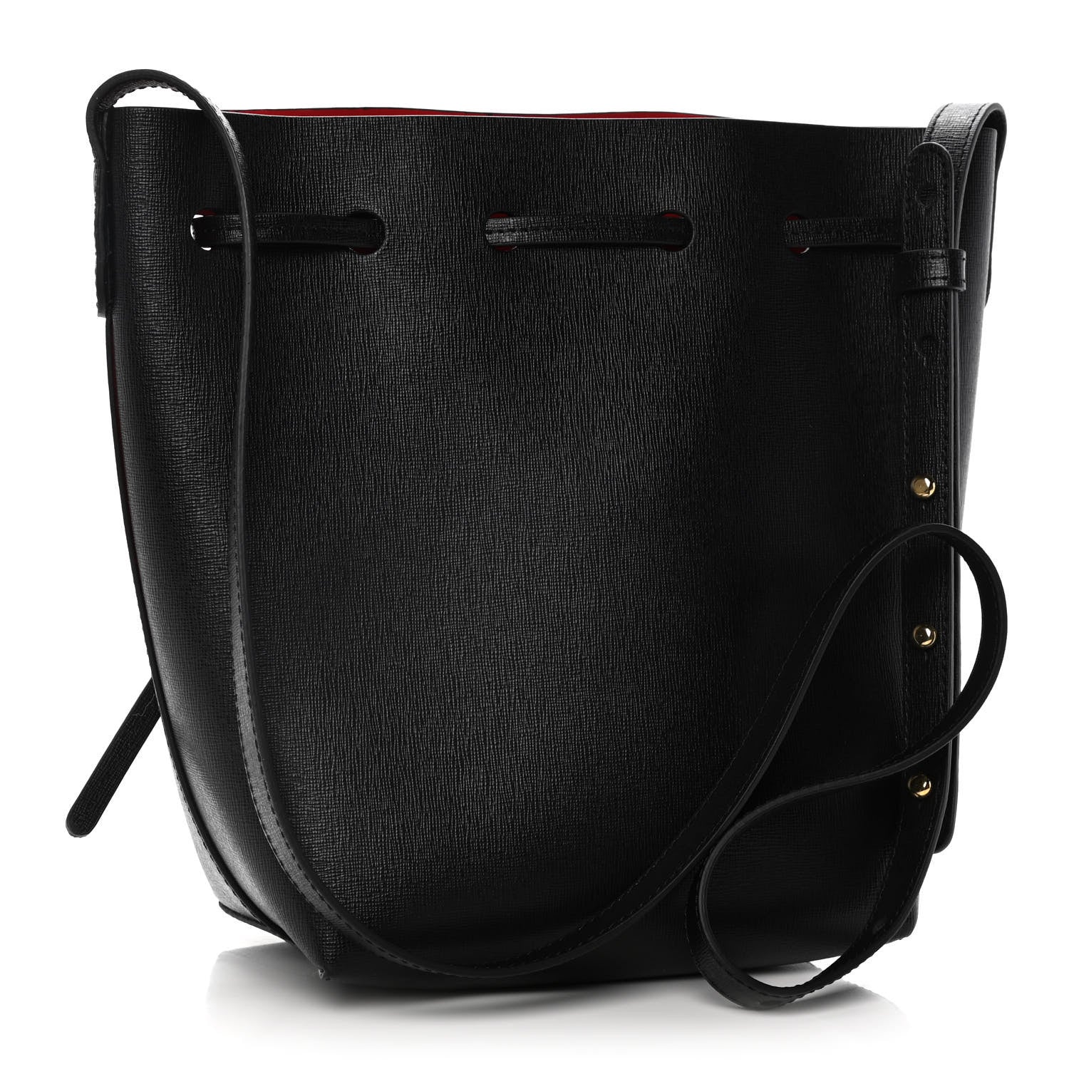 Mansur Gavriel Saffiano Bucket Bag Black Flamma 3 of 11