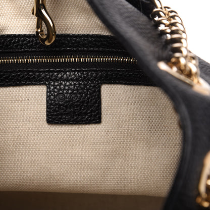 Gucci Pebbled Calfskin Medium Soho Chain Shoulder Bag Black 8 of 10