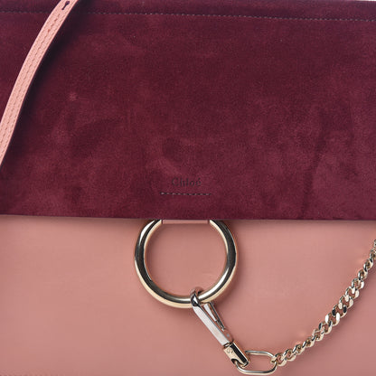 Chloe Calfskin Suede Medium Faye Shoulder Bag Misty Rose Dark Purple 7 of 9