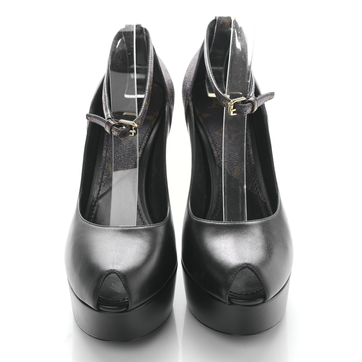 Calfskin Monogram Afterglow Platform Pumps 39 Black