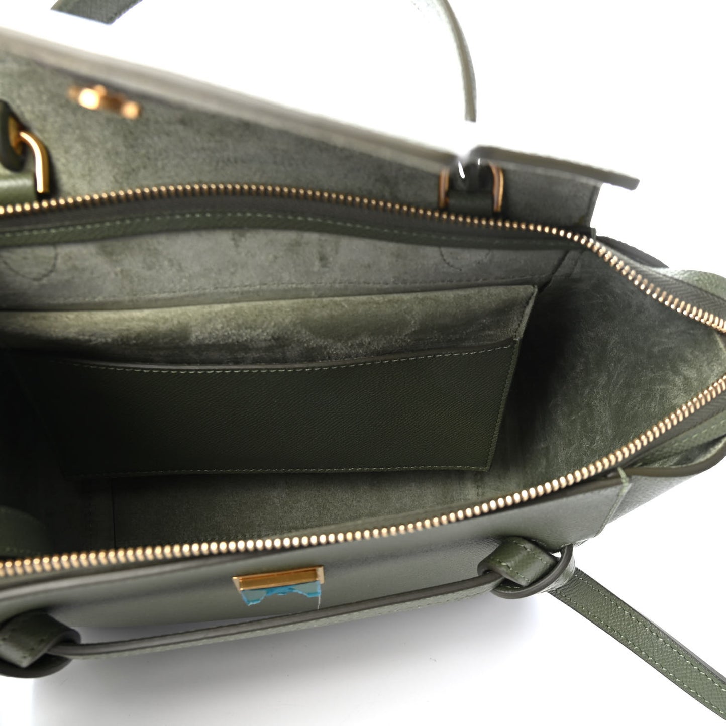 Grained Calfskin Micro Belt Bag Army Green