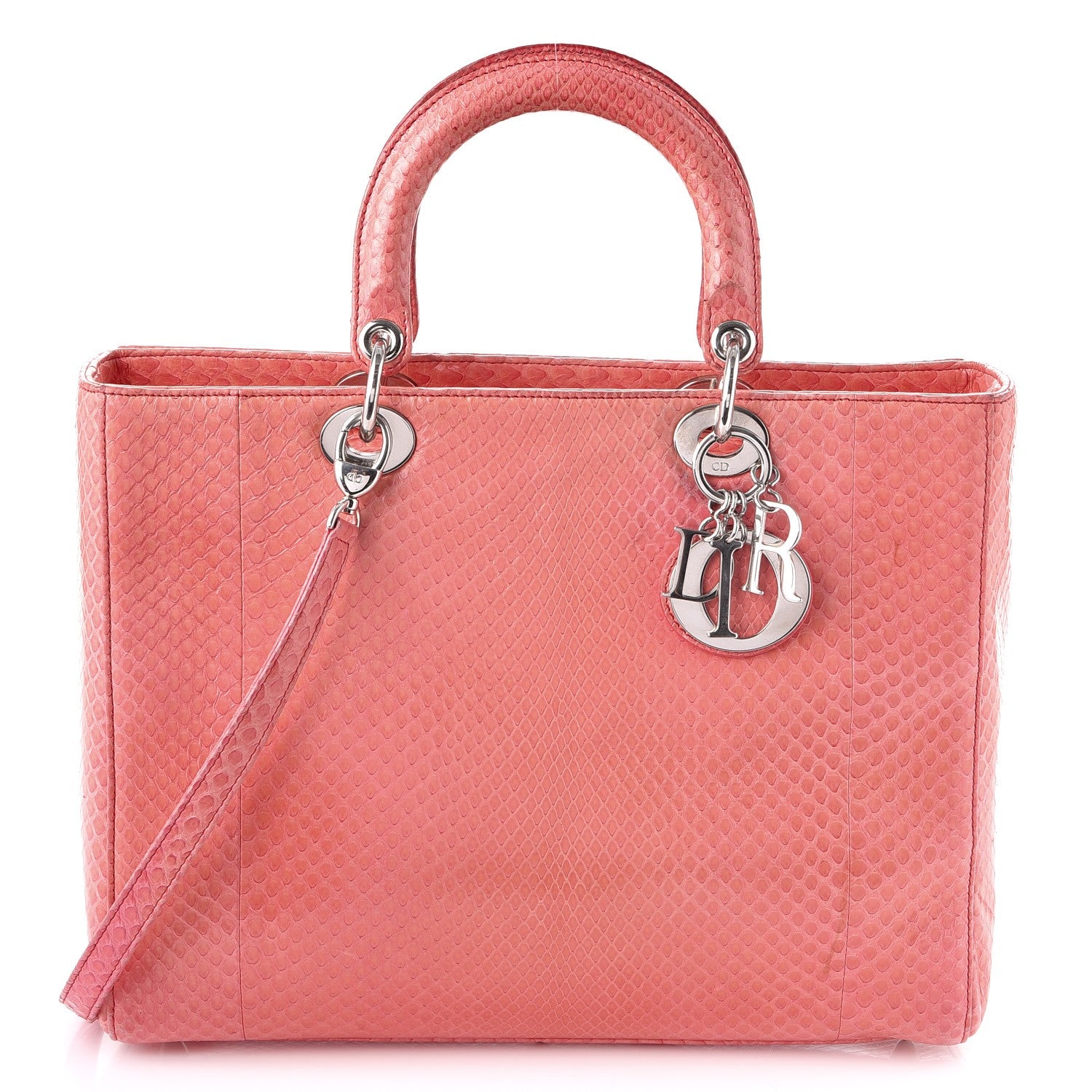 Christian Dior Python Large Lady Dior Pink 1 of 20