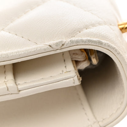 Chanel Lambskin Quilted CC Wallet On Chain WOC White 13 of 15