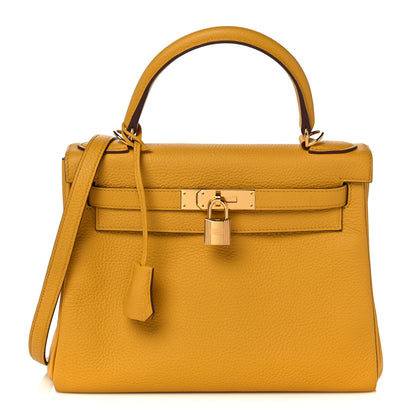 Hermes Taurillon Clemence Kelly Retourne 28 Jaune Ambre 1 of 42