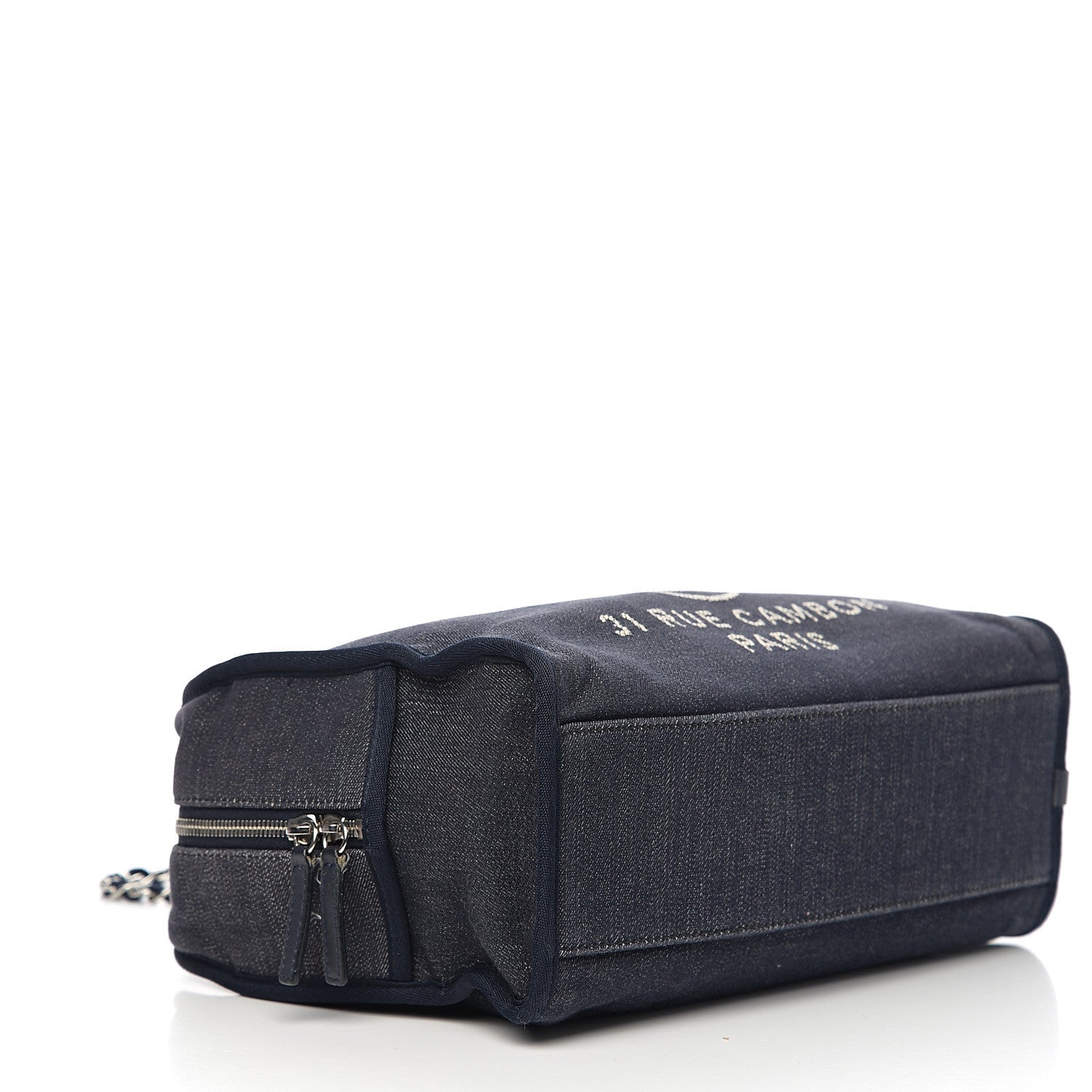 Chanel Denim Deauville Bowling Bag Dark Blue 3 of 11