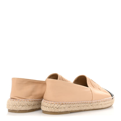 Chanel Lambskin CC Espadrilles 40 Beige Black 5 of 10