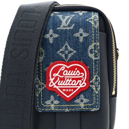 Louis Vuitton X NIGO Denim Monogram Flat Double Phone Pouch 7 of 10