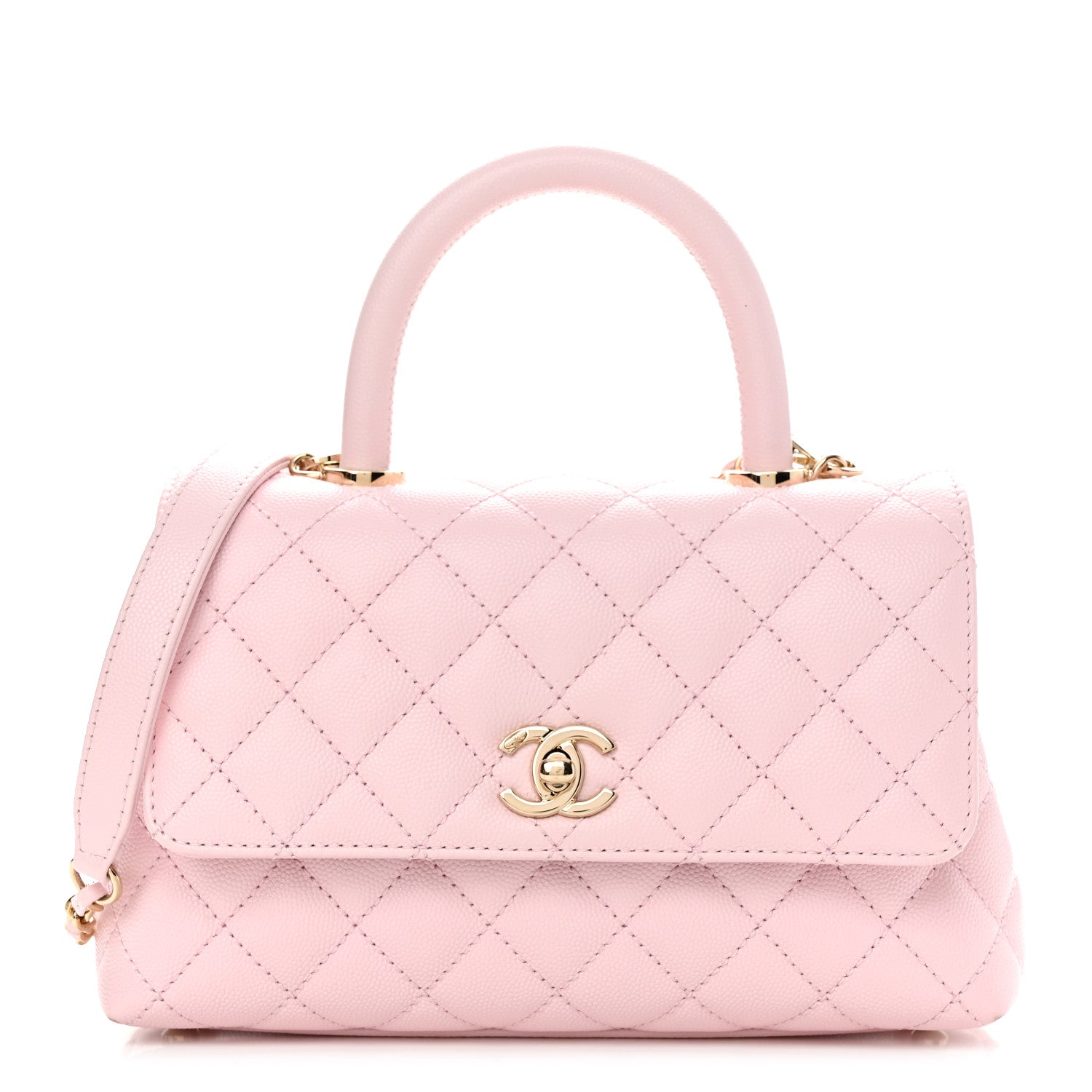Chanel Caviar Quilted Mini Coco Handle Flap Light Pink 1 of 12
