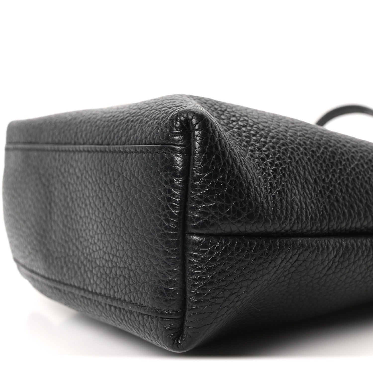 Salvatore Ferragamo Tumbled Calfskin Gancini Mini Bag Black