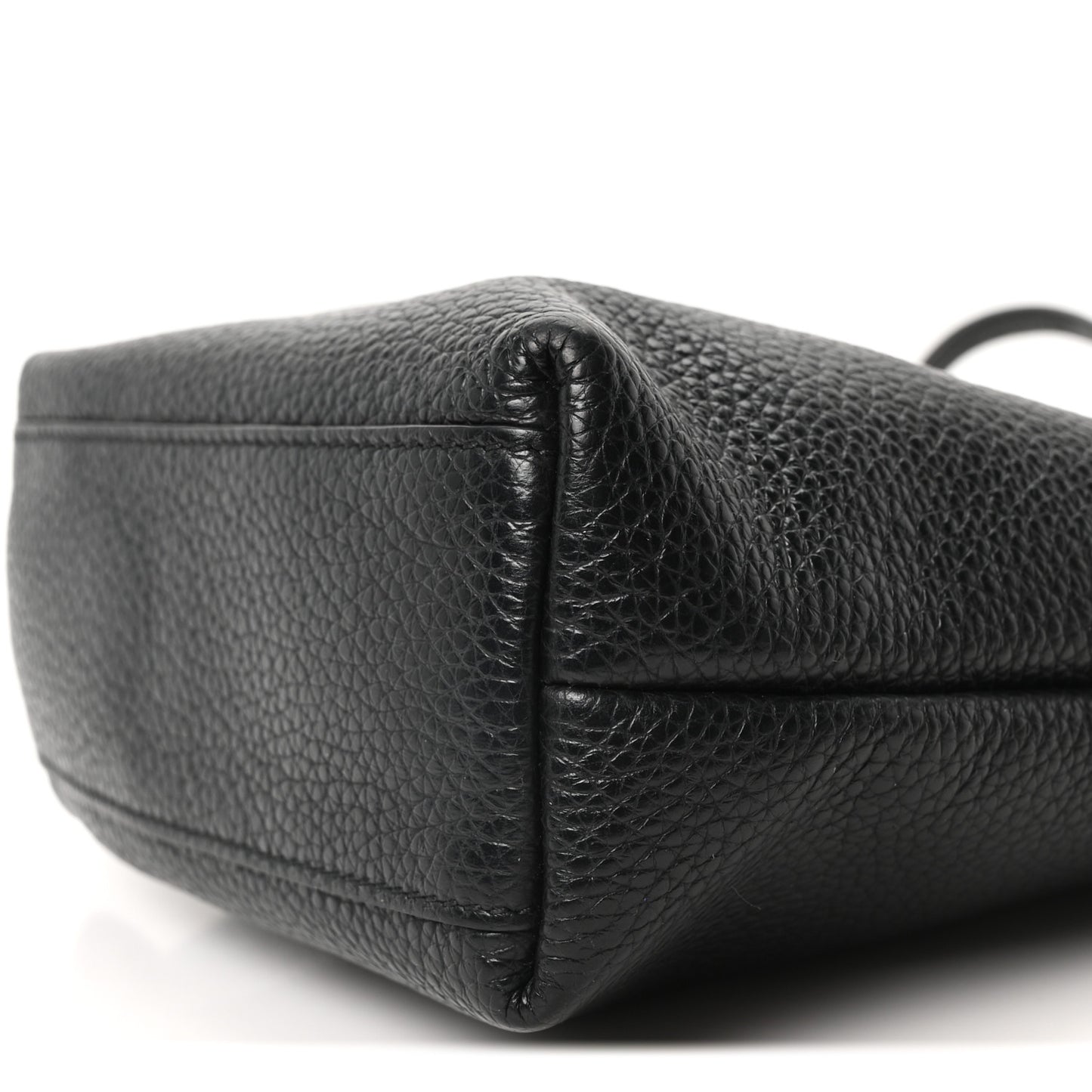 Tumbled Calfskin Gancini Mini Bag Black