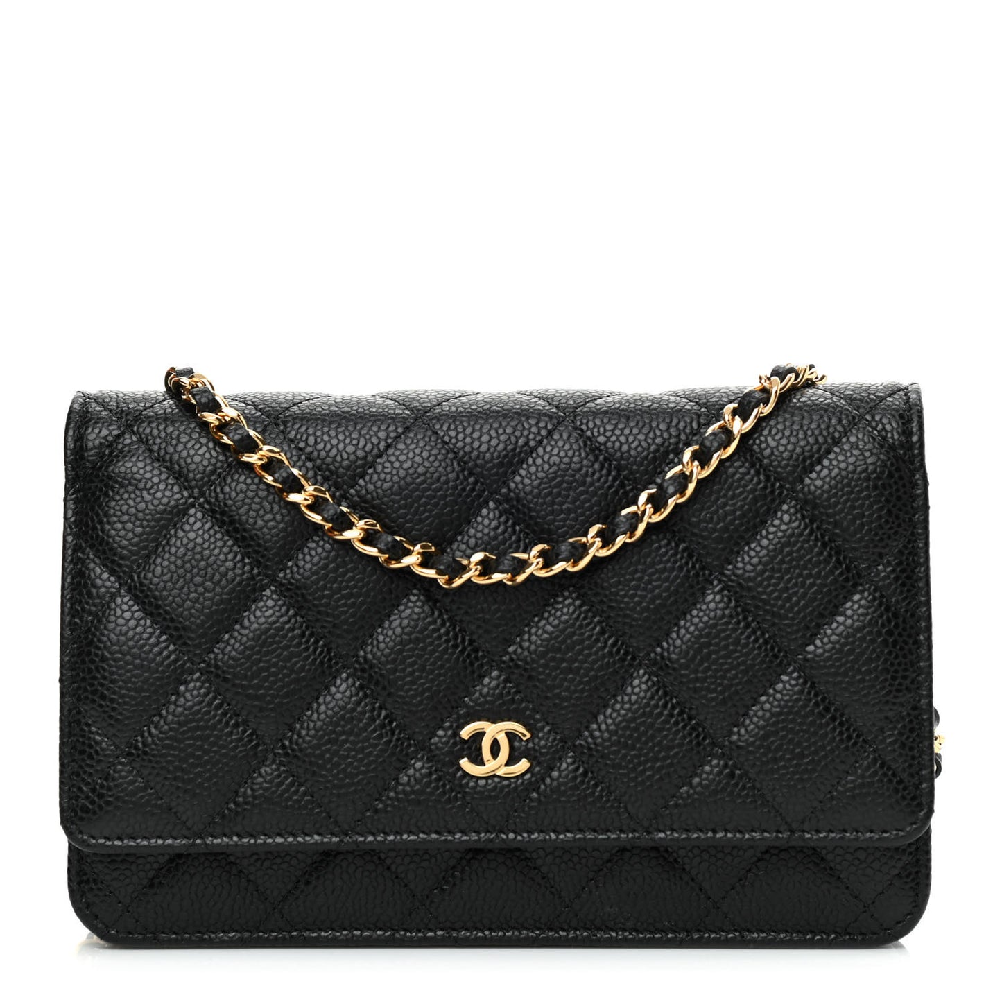 Caviar Quilted Wallet On Chain WOC Black