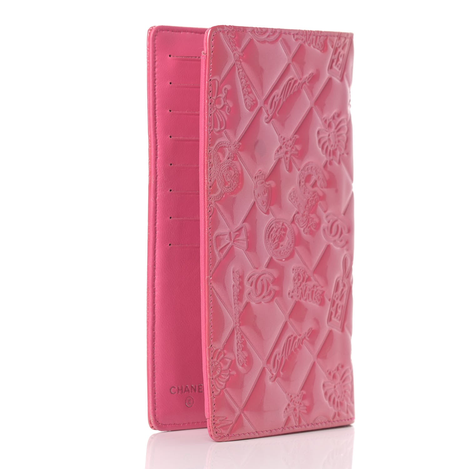Chanel Patent Calfskin Lucky Symbols Yen Wallet Pink 3 of 10