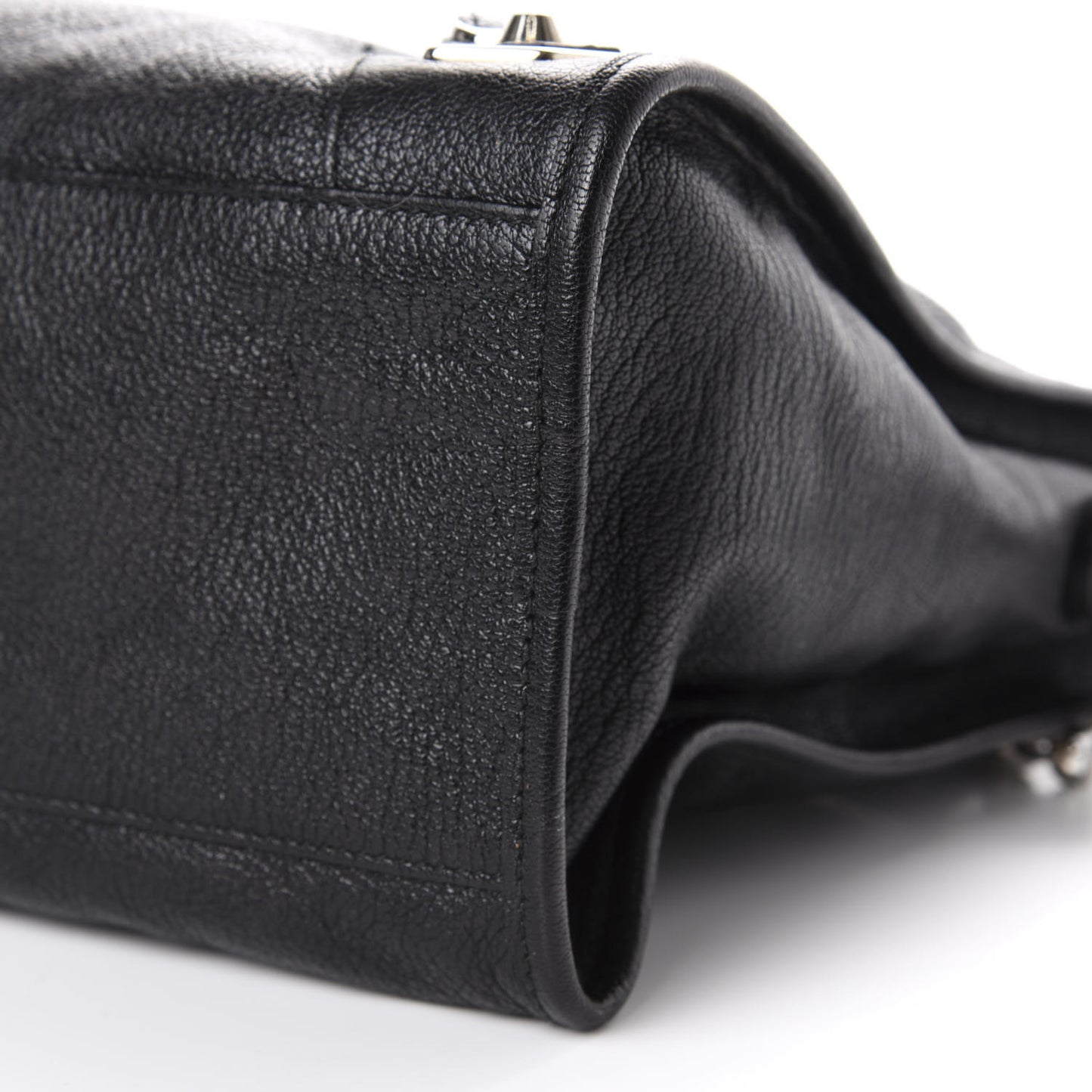 Chevre Silver Metallic Edge Hardware City Black
