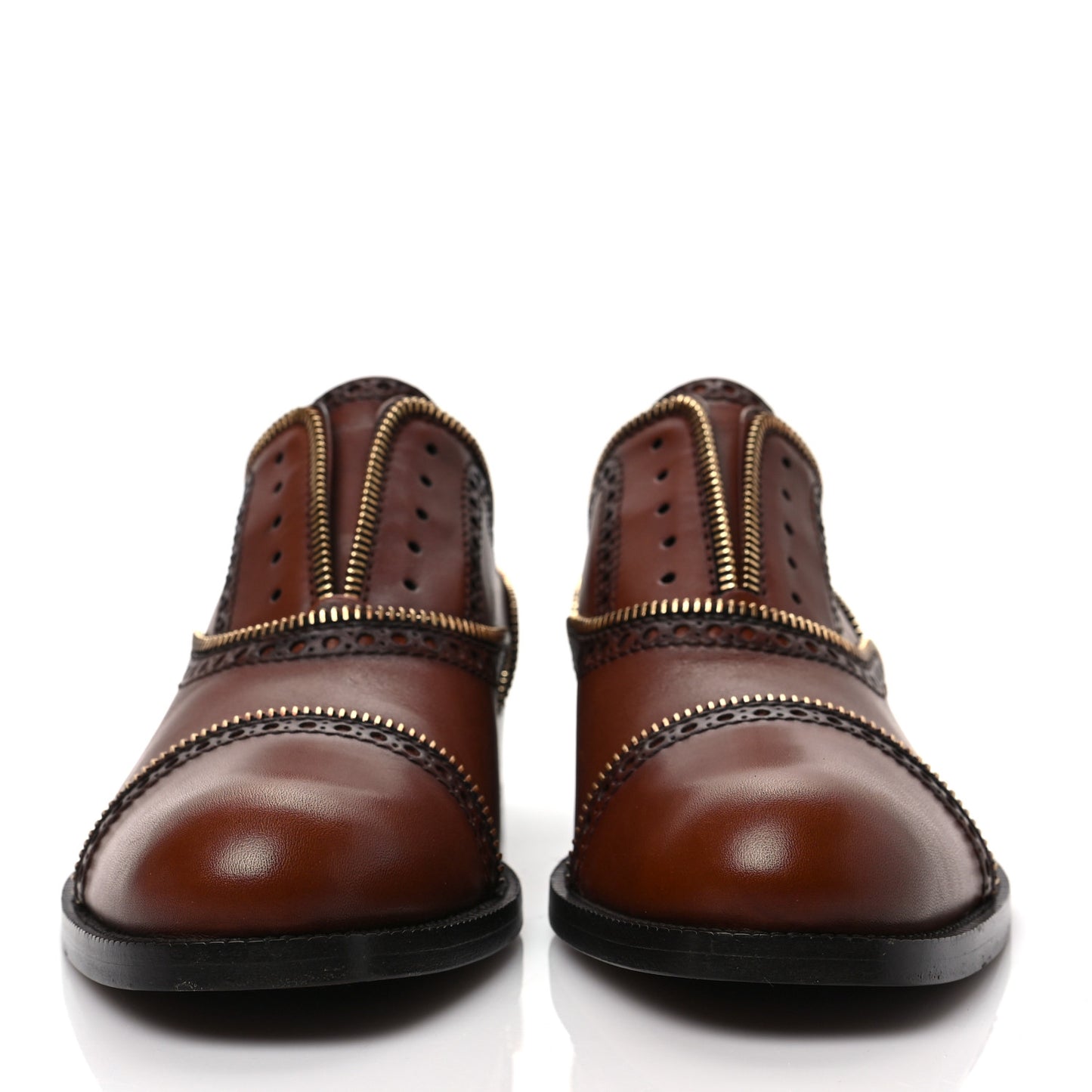 Calfskin Tomboy Richelieu Oxford Flats 38.5 Cognac