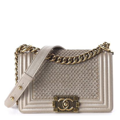 Chanel Metallic Lambskin Small Scaled Boy Flap Gold 1 of 10