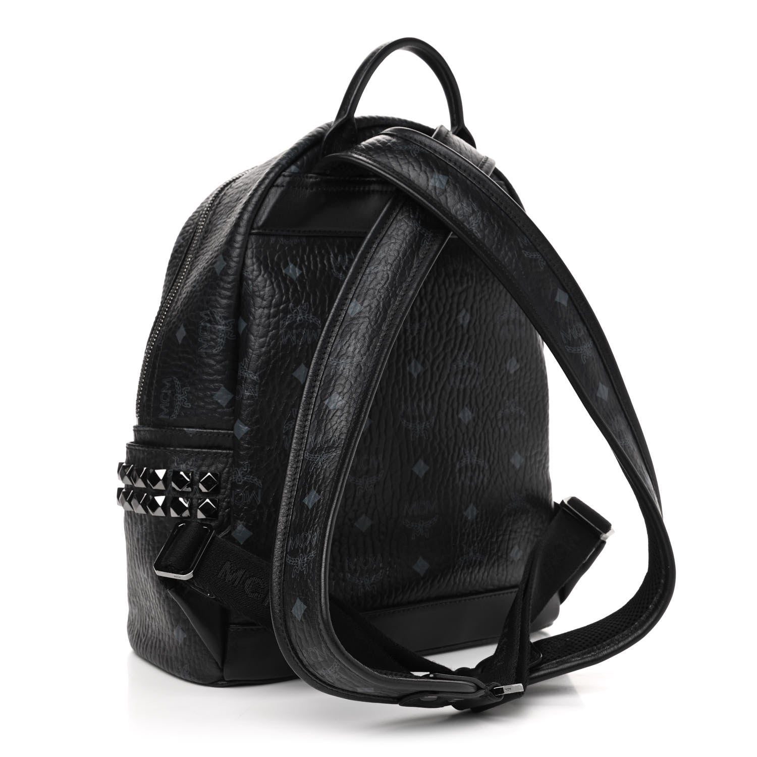MCM Visetos Small Side Stud Stark Backpack Black 2 of 4