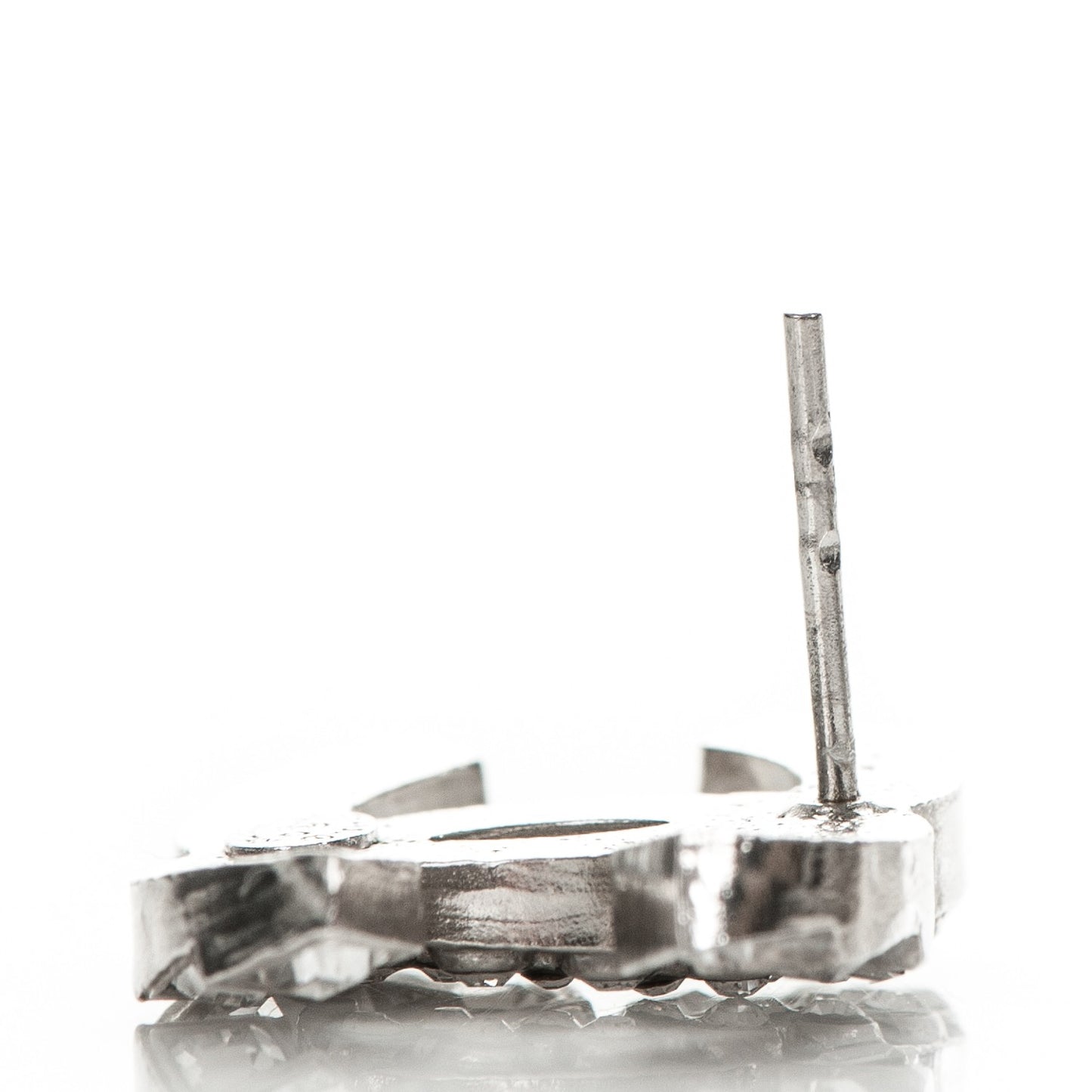 Baguette Crystal CC Earrings Silver